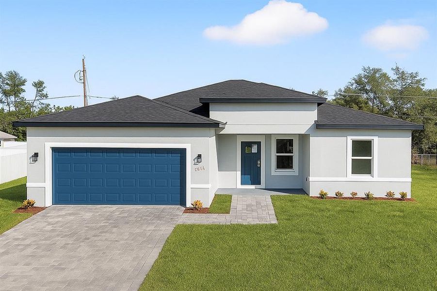 Front exterior of a new home in , Ocala, FL, highlighting curb appeal (Image 1).