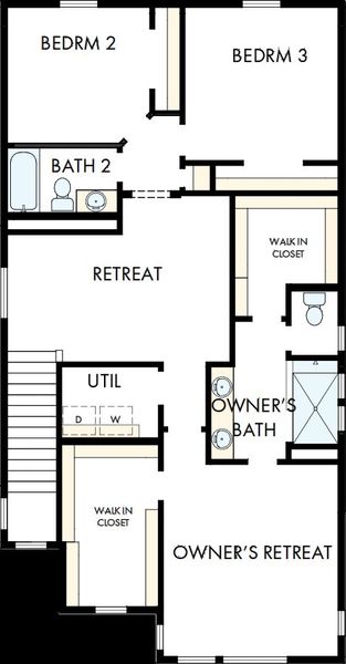 2D floor plan layout of this home in Baseline Peaks Collection, Broomfield, CO (Image 3).