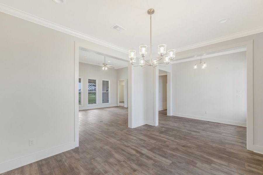 Representative unfurnished interior of a home built from the The Charlotte by Manuel Builders in Chapel Bend, Montgomery (Image 17).