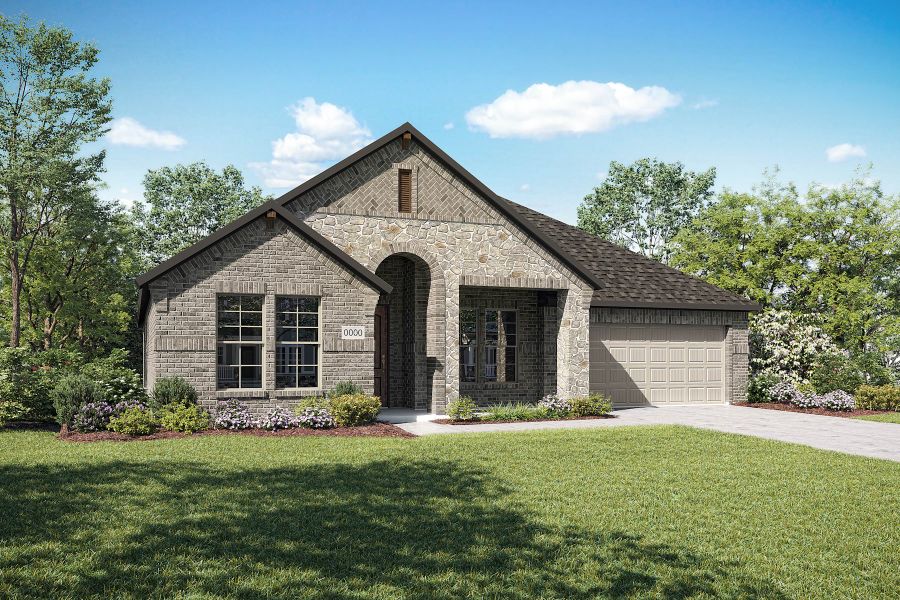 Representative exterior photo of a completed home built from the Bryson by Tri Pointe Homes in Painted Tree, McKinney, TX (Image 23).