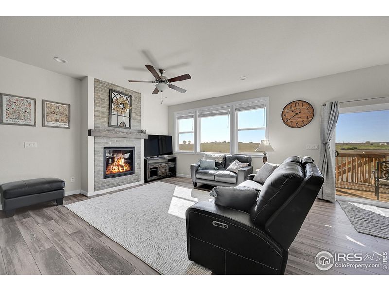 Living Room with Custom Fireplace