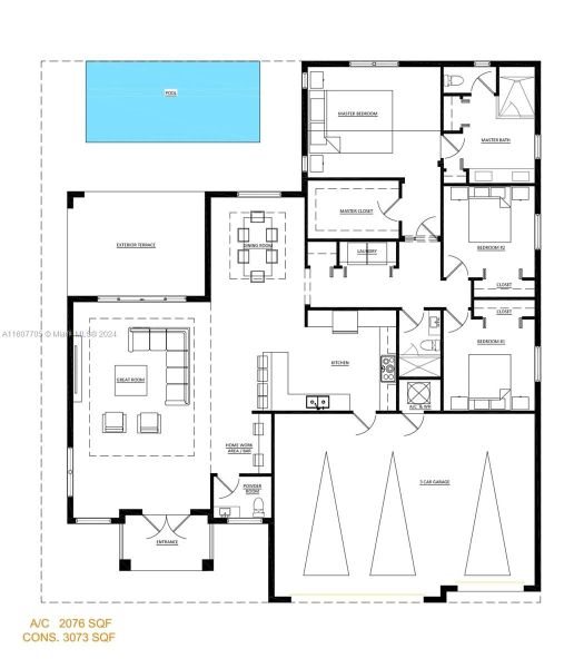 2D floor plan layout of this home in , Placida, FL (Image 3). 2D floor plan layout of this home in , Placida, FL (Image 3).