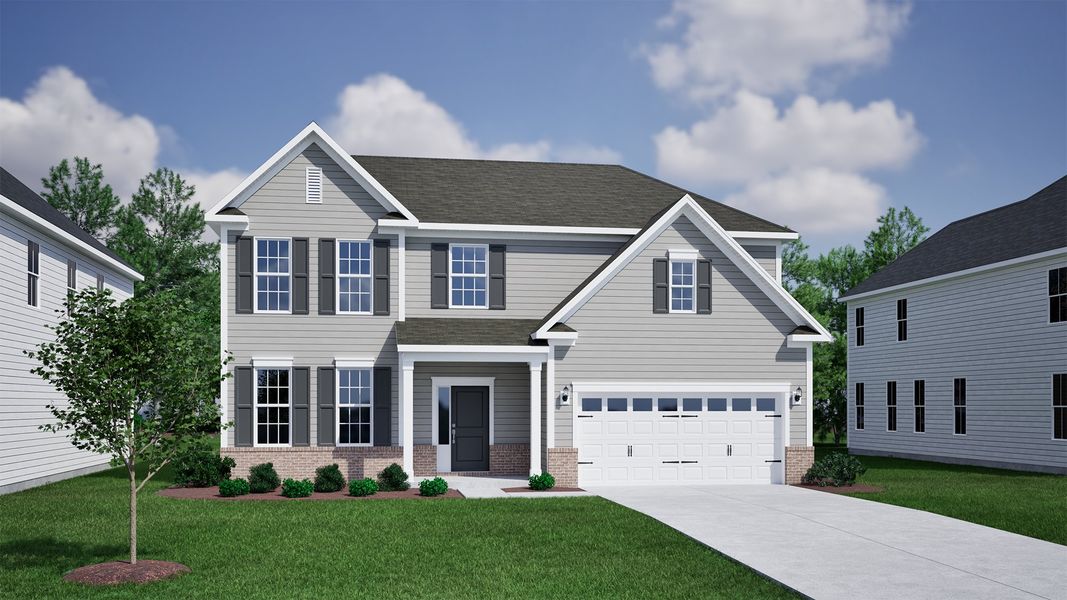 Representative exterior photo of a completed home built from the Savannah - Vanguard Collection by Mungo Homes in Scotts Hill Village, Wilmington, NC (Image 16).