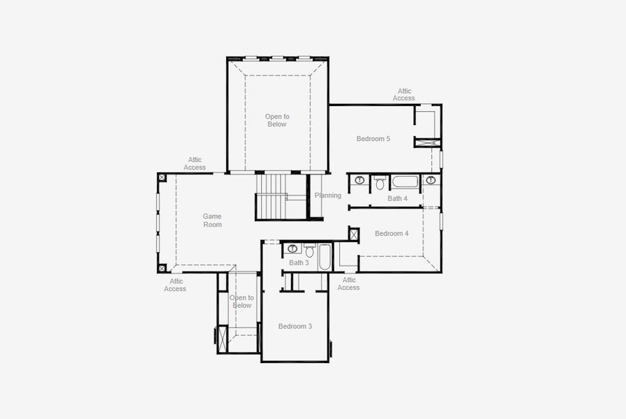 2D floor plan layout of this home in Wildflower Ranch, Fort Worth, TX (Image 5). 2D floor plan layout of this home in Wildflower Ranch, Fort Worth, TX (Image 5).
