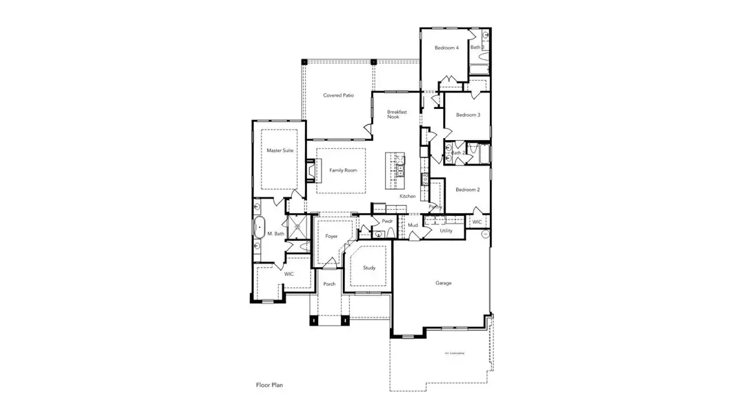 2D floor plan layout for the The Burr Oak by Joseph Creek Homes in The Timbers, La Vernia, TX (Image 2). 2D floor plan layout for the The Burr Oak by Joseph Creek Homes in The Timbers, La Vernia, TX (Image 2).