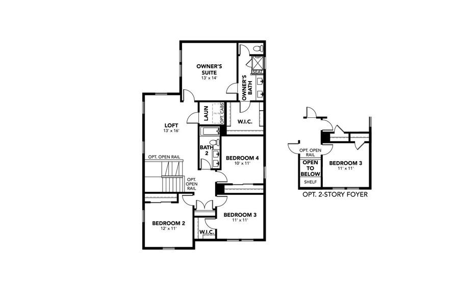 2D floor plan layout for the Vail by Brightland Homes in Timnath Lakes, Timnath, CO (Image 5).
