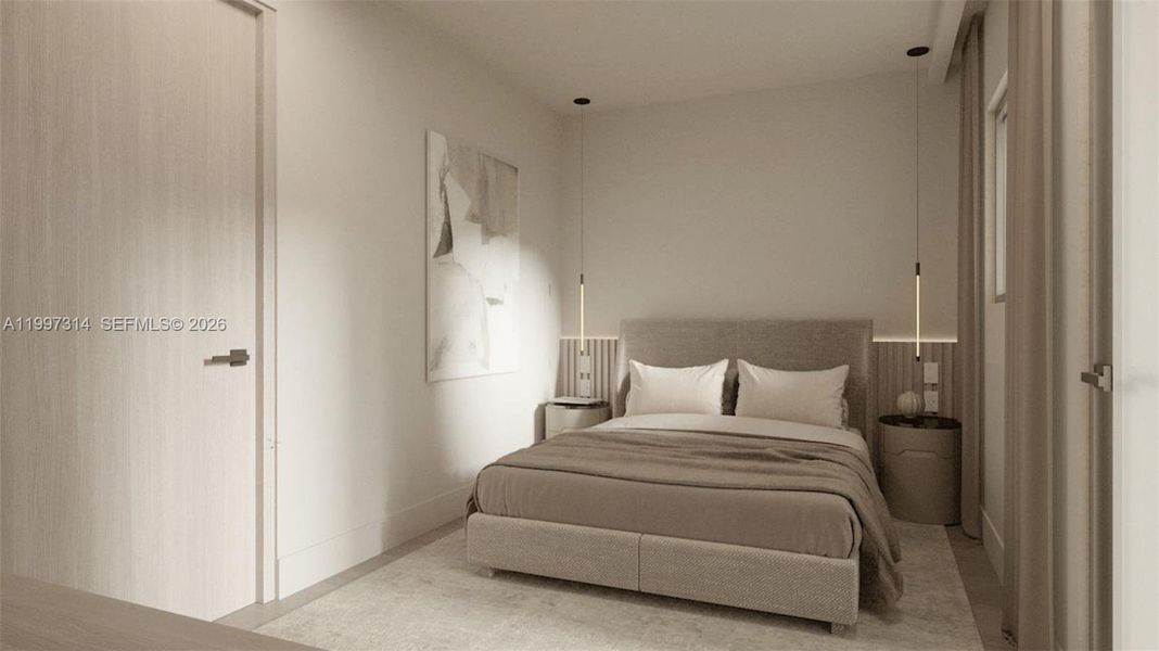 Furnished interior view inside a new home in , Miami Beach (Image 20).