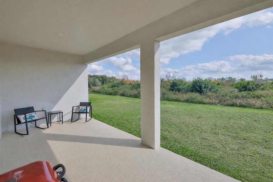 Exterior details and patio area of a home in Silverstone North, Palmetto (Image 23).