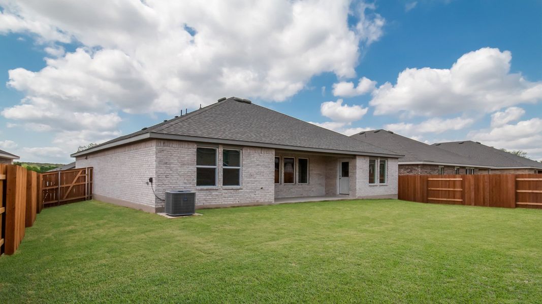 Representative exterior photo of a completed home built from the The Frisco by D.R. Horton in Riverview, Georgetown, TX (Image 13). Representative exterior photo of a completed home built from the The Frisco by D.R. Horton in Riverview, Georgetown, TX (Image 13).