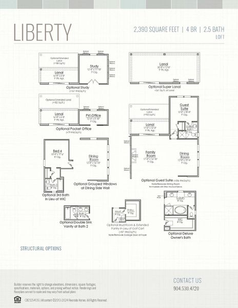 2D floor plan layout for the Liberty by Riverside Homes in Mariposa at EverRange, Jacksonville, FL (Image 6).