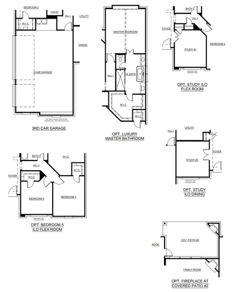 2D floor plan layout for the Concept 3009 by Landsea Homes in Mockingbird Hills, Joshua, TX (Image 3).