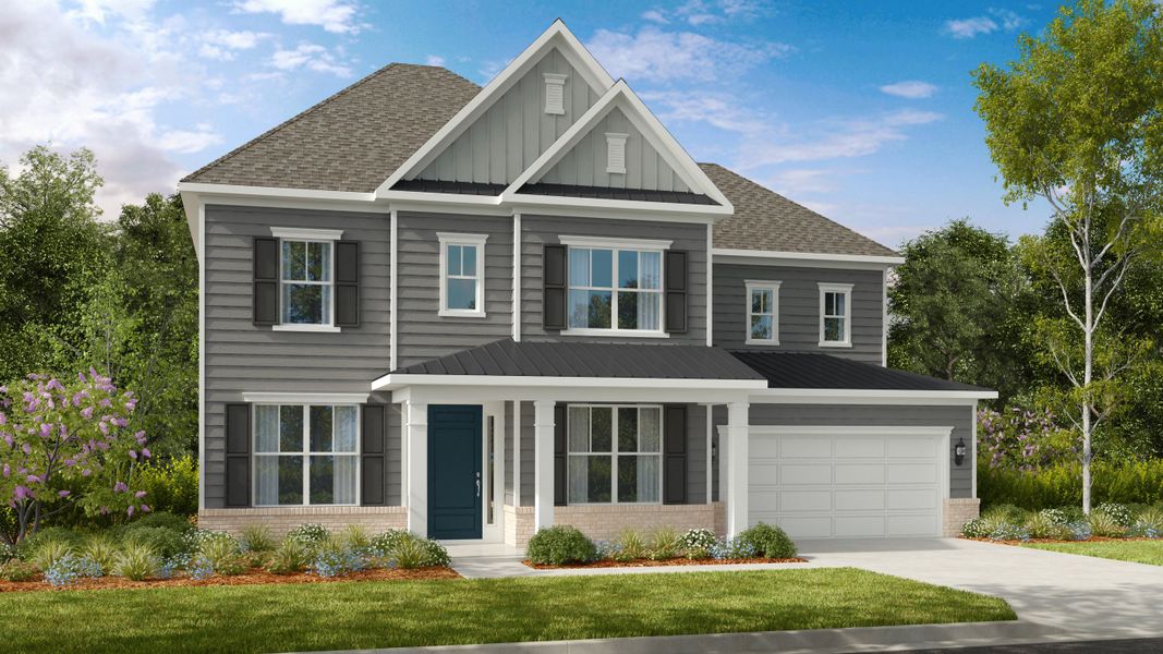 Representative exterior photo of a completed home built from the Essex II by Taylor Morrison in Stafford at Langtree, Mooresville, NC (Image 2).