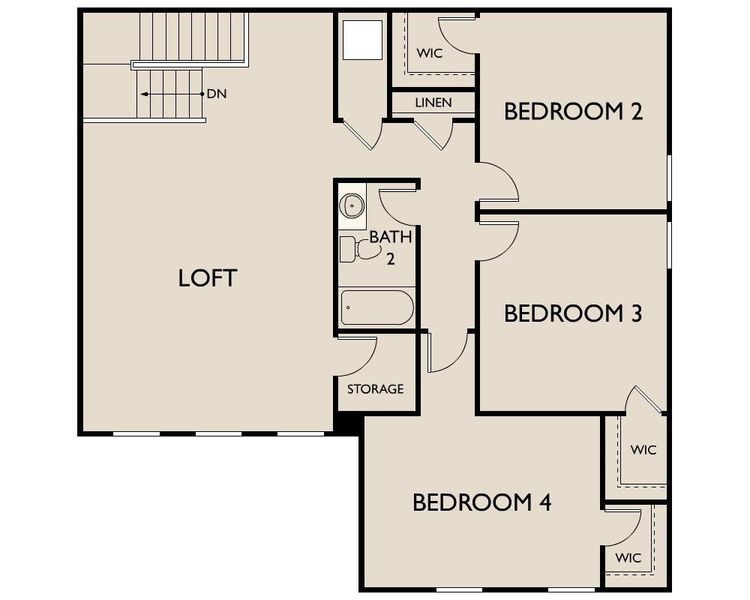 2D floor plan layout of this home in Liberty Ranch, Liberty, TX (Image 3).