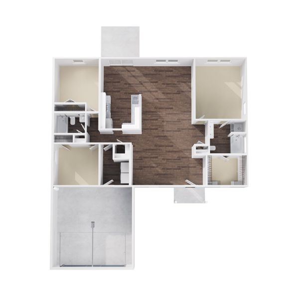 2D floor plan layout for the McKenzie B by Foundation Home Builders LLC in Pallini Place, Ossipee, NC (Image 2).