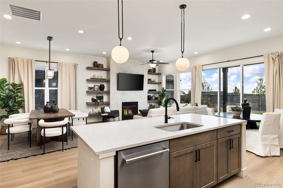 Furnished interior view inside a new home in Sterling Ranch 50s, Colorado Springs (Image 8). Furnished interior view inside a new home in Sterling Ranch 50s, Colorado Springs (Image 8).