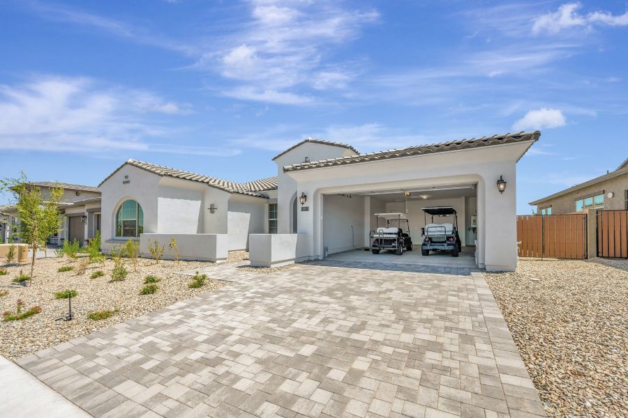 Exterior details and patio area of a home in Sentiero at Windrose, Waddell (Image 17). Exterior details and patio area of a home in Sentiero at Windrose, Waddell (Image 17).