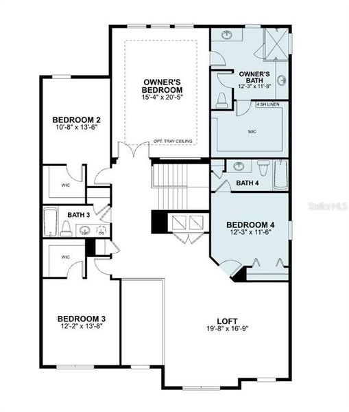2D floor plan layout of this home in Center Lake on the Park, St. Cloud, FL (Image 5).