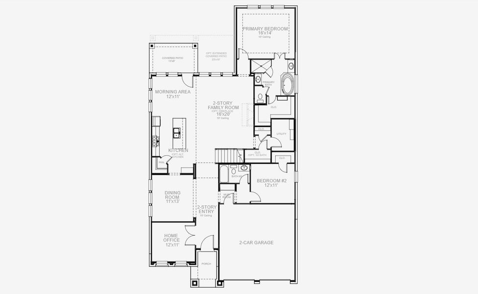 2D floor plan layout for the 2797W by Perry Homes in Legacy 50', League City, TX (Image 3). 2D floor plan layout for the 2797W by Perry Homes in Legacy 50', League City, TX (Image 3).