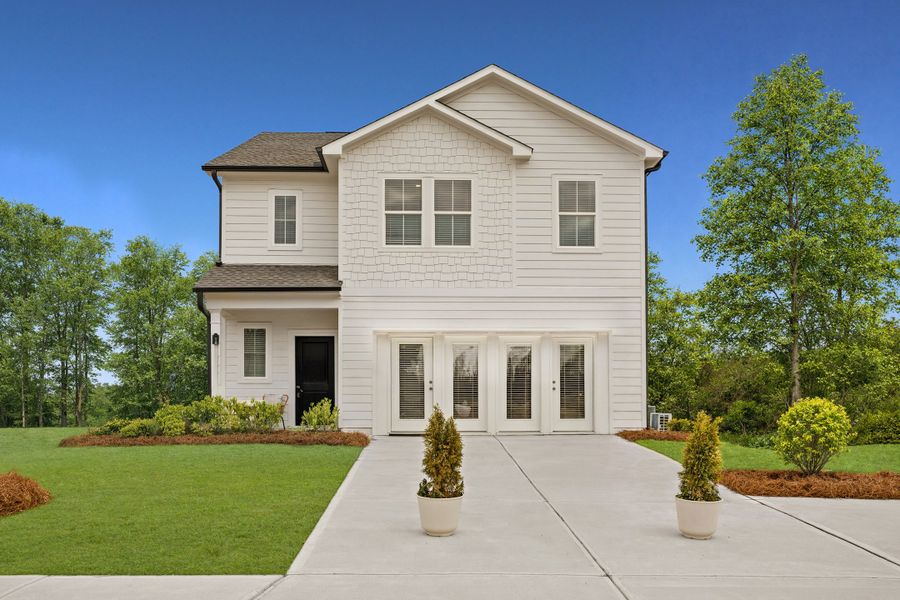 Front exterior of a new home in Crossvine Village, LaGrange, GA, highlighting curb appeal (Image 1). Front exterior of a new home in Crossvine Village, LaGrange, GA, highlighting curb appeal (Image 1).