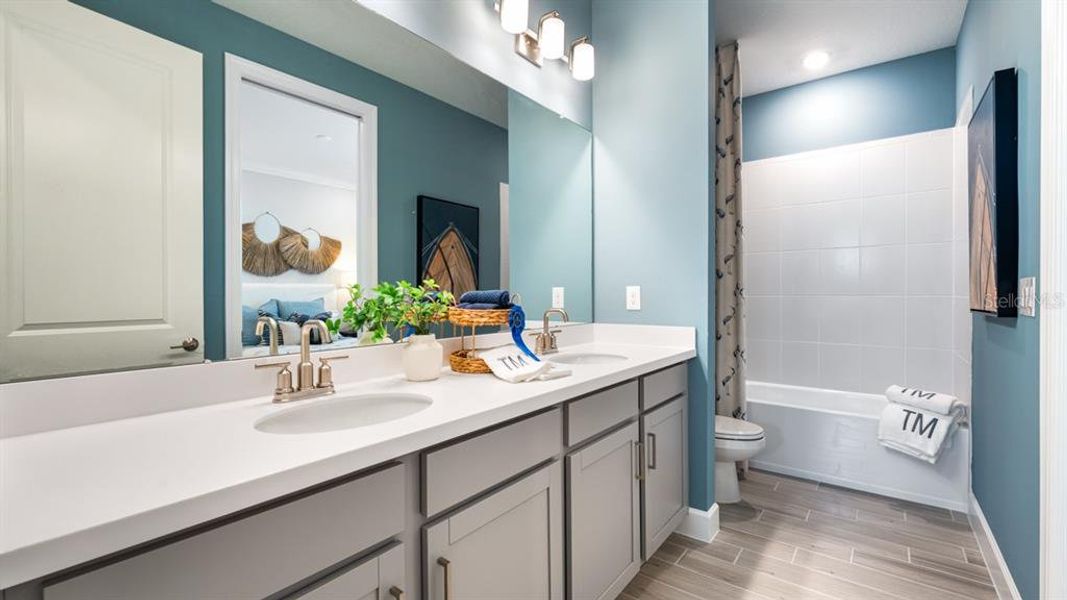 Furnished interior view inside a new home in Esplanade at Wiregrass Ranch, Wesley Chapel (Image 44).