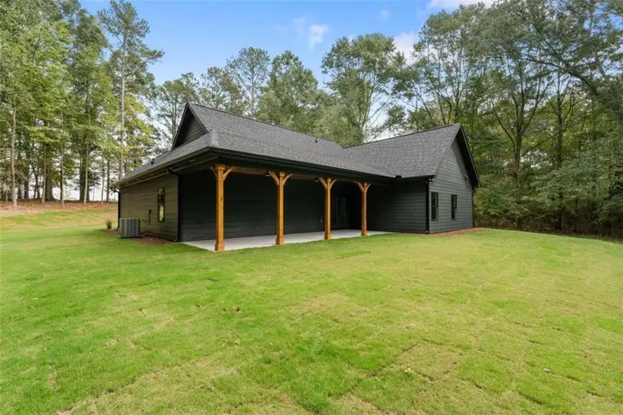Exterior details and patio area of a home in , Bowdon (Image 26).