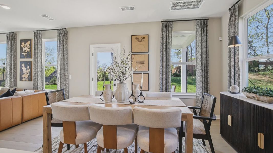 Dining area with access to back porch