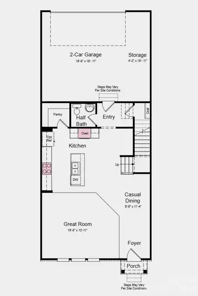 First Floor Plan - Additional Highlights Include: oversized shower in the primary bath, laminate flooring extension on the 1st floor, gas cooktop, trash can roll out cabinet in the kitchen, upgraded cabinet hardware, quick tread stair treads and painted risers, and upgraded vent microwave hood fan exterior First Floor Plan - Additional Highlights Include: oversized shower in the primary bath, laminate flooring extension on the 1st floor, gas cooktop, trash can roll out cabinet in the kitchen, upgraded cabinet hardware, quick tread stair treads and painted risers, and upgraded vent microwave hood fan exterior