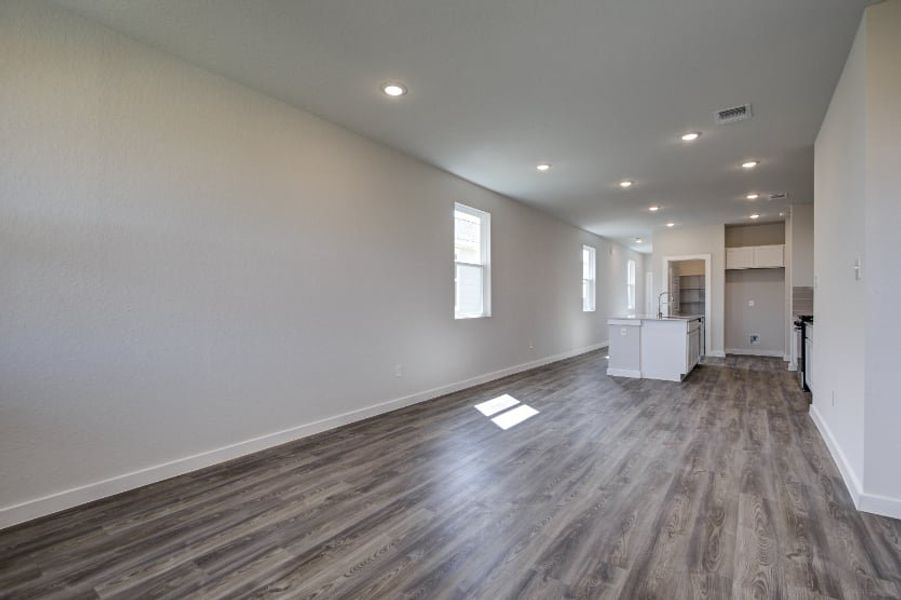 A large empty room. A large empty room.