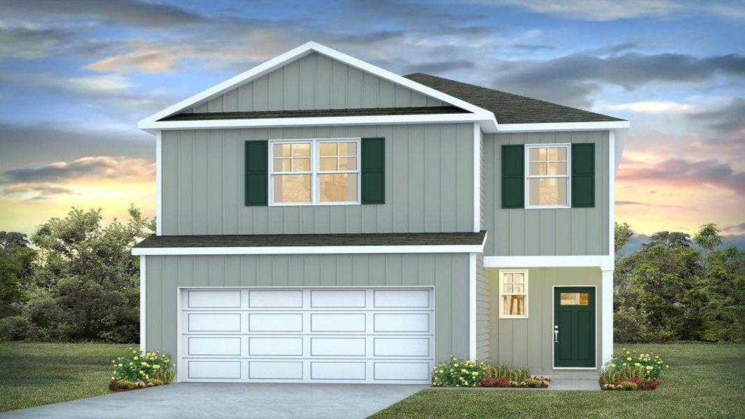 Representative exterior photo of a completed home built from the MANNING by D.R. Horton in Gates Village, Lugoff, SC (Image 4).