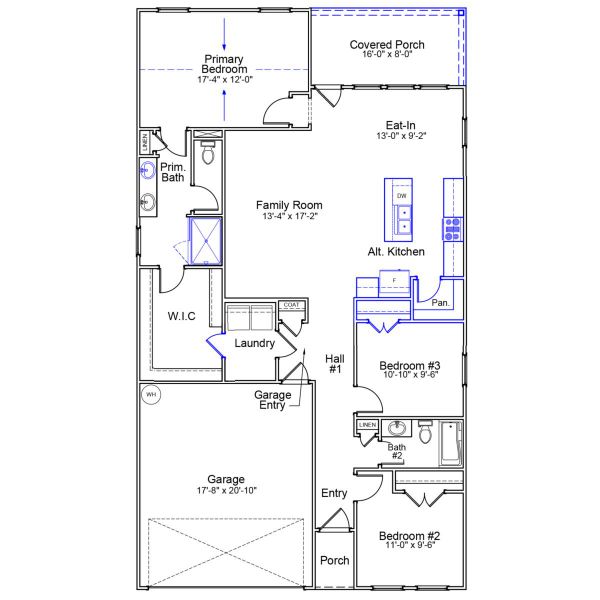 2D floor plan layout of this home in Jordan Grove, Conway, SC (Image 4).