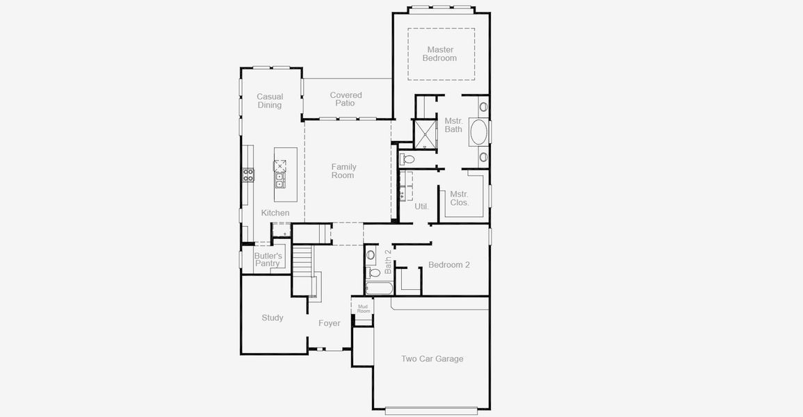 2D floor plan layout of this home in Lariat, Liberty Hill, TX (Image 5).