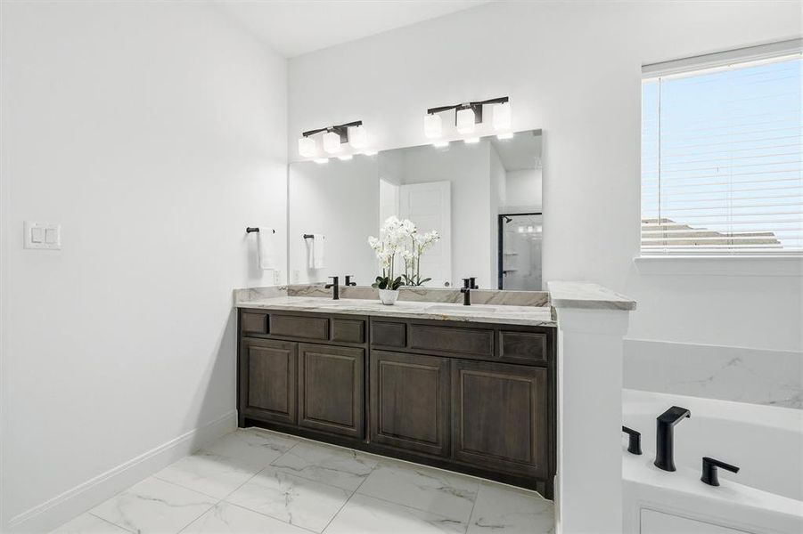 Furnished interior view inside a new home in Pecan Square - Gardens, Northlake (Image 10). Furnished interior view inside a new home in Pecan Square - Gardens, Northlake (Image 10).
