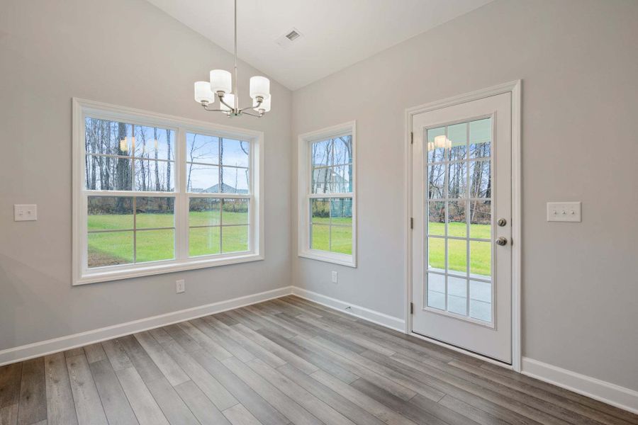 Representative unfurnished interior of a home built from the Garland by Caviness & Cates Communities in Bartlett Manor, Youngsville (Image 204). Representative unfurnished interior of a home built from the Garland by Caviness & Cates Communities in Bartlett Manor, Youngsville (Image 204).