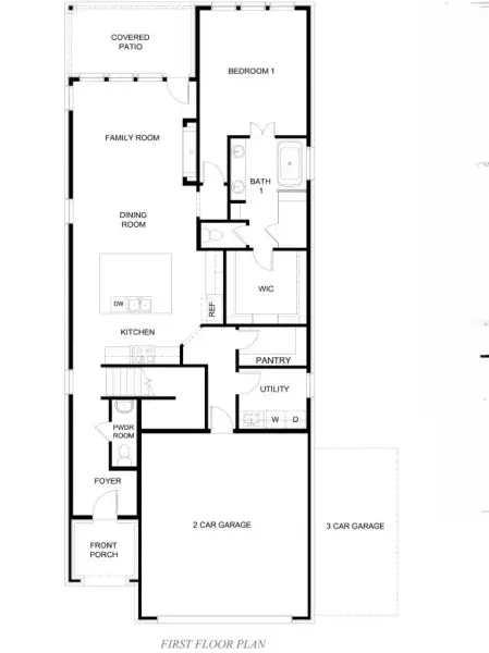 2D floor plan layout for the Avalon by D.R. Horton in Royal Court, Frisco, TX (Image 3).