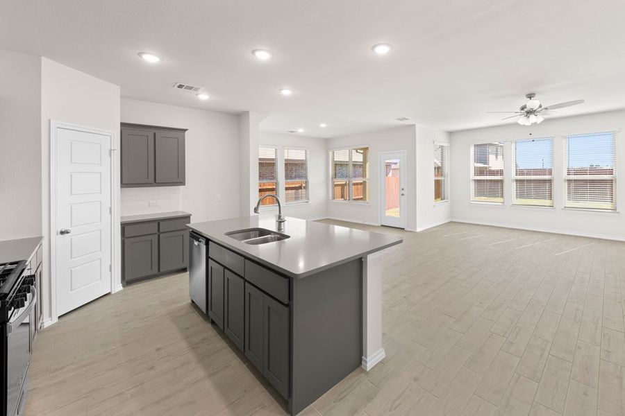 Representative exterior photo of a completed home built from the Mulberry by Impression Homes in Keeneland, Aubrey, TX (Image 9). Representative exterior photo of a completed home built from the Mulberry by Impression Homes in Keeneland, Aubrey, TX (Image 9).