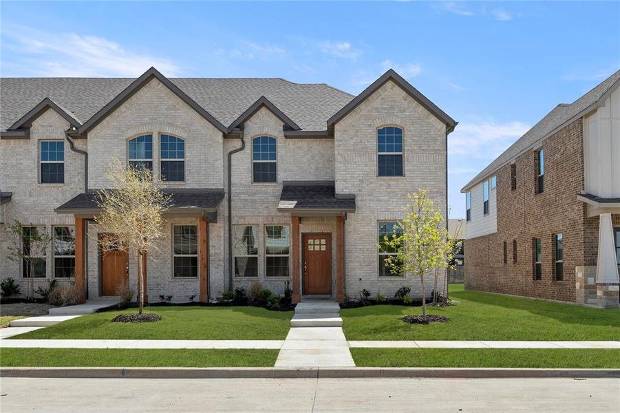 Front exterior of a new home in Sanger Circle, Sanger, TX, highlighting curb appeal (Image 22). Front exterior of a new home in Sanger Circle, Sanger, TX, highlighting curb appeal (Image 22).