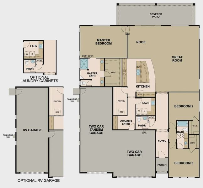 2D floor plan layout of this home in Las Barrancas, Yuma, AZ (Image 3).