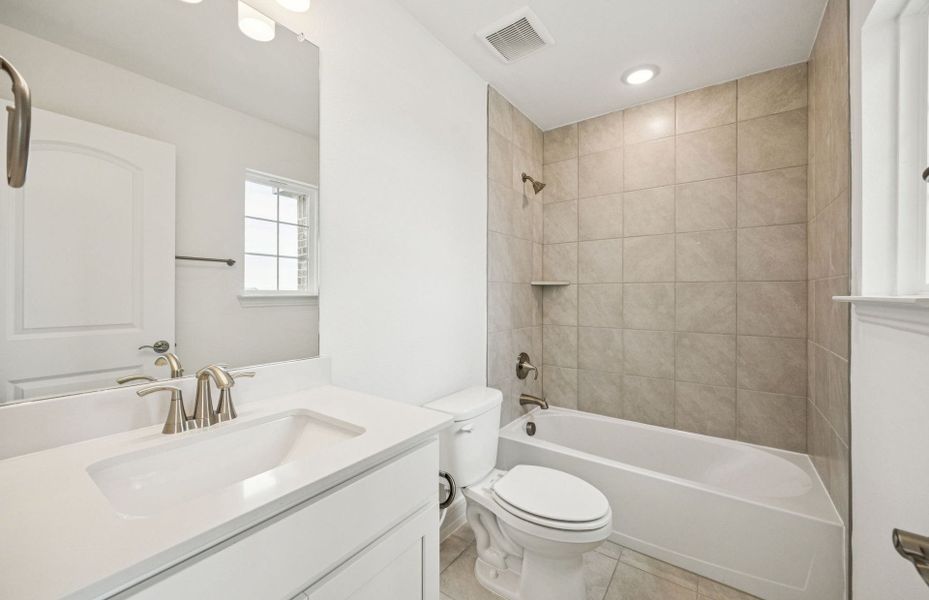 Secondary bathroom with premium finishes  *Real home pictured