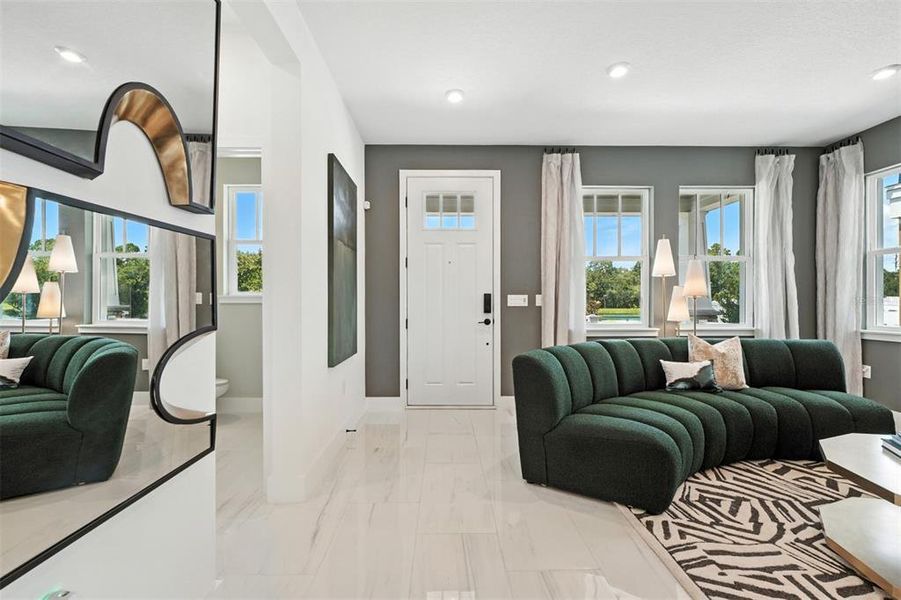 Furnished interior view inside a new home in Celebration - Island Village, Celebration (Image 7). Furnished interior view inside a new home in Celebration - Island Village, Celebration (Image 7).