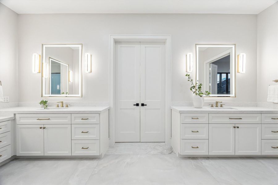 Double French door opens to the walk-in closet.