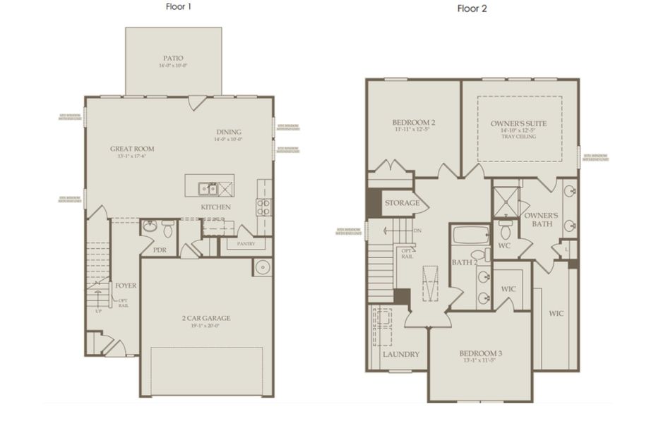 Floor Plan Level 1 and Floor Plan Level 2