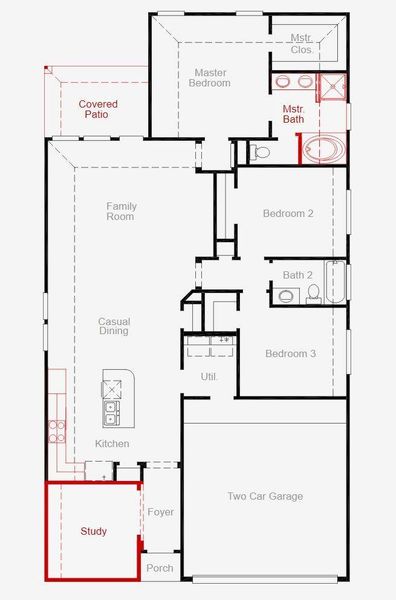 2D floor plan layout of this home in Pomona 50' & 55', Manvel, TX (Image 3). 2D floor plan layout of this home in Pomona 50' & 55', Manvel, TX (Image 3).