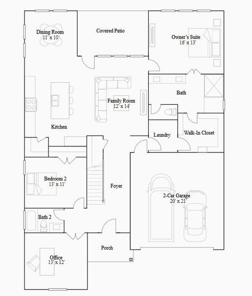 2D floor plan layout of this home in ARTAVIA, Conroe, TX (Image 4). 2D floor plan layout of this home in ARTAVIA, Conroe, TX (Image 4).