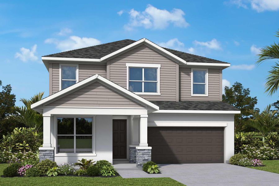 Representative exterior photo of a completed home built from the The Bradson by David Weekley Homes in Soleta at Starkey Ranch – Traditional Series, Odessa, FL (Image 1). Representative exterior photo of a completed home built from the The Bradson by David Weekley Homes in Soleta at Starkey Ranch – Traditional Series, Odessa, FL (Image 1).