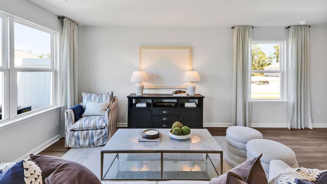 Representative furnished interior of a home built from the MITCHELL TOWNHOME by D.R. Horton in Grayson Park Townhomes, Leland (Image 6). Representative furnished interior of a home built from the MITCHELL TOWNHOME by D.R. Horton in Grayson Park Townhomes, Leland (Image 6).
