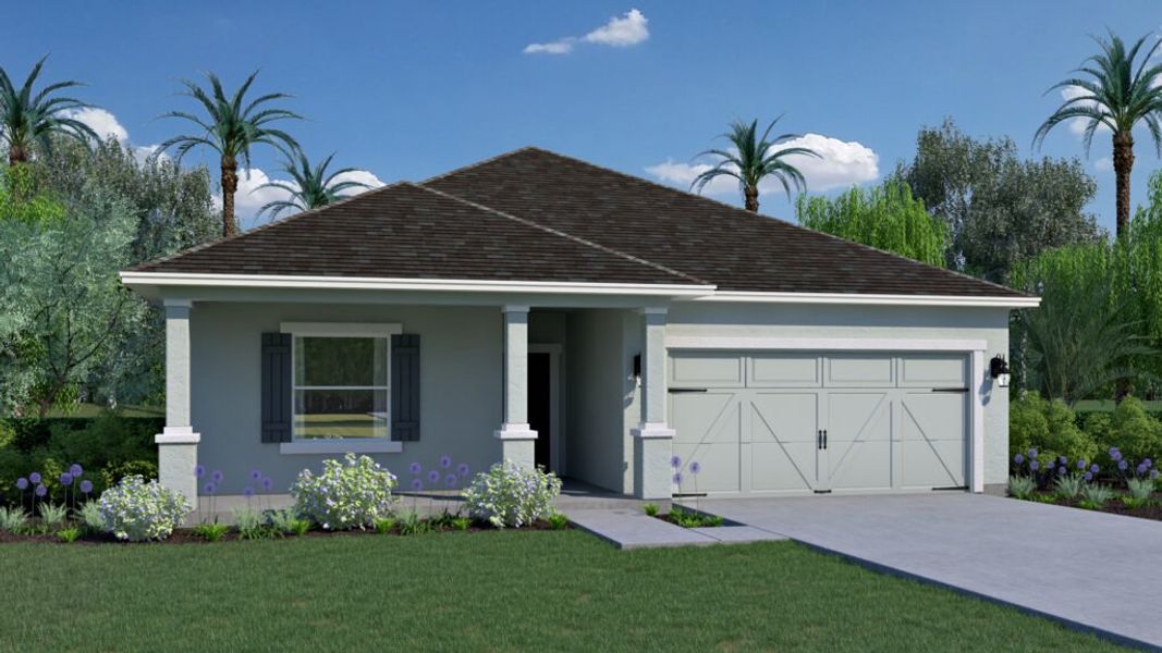 Representative exterior photo of a completed home built from the Jupiter by Holiday Builders in Spirit Of Sebastian, Sebastian, FL (Image 2). Representative exterior photo of a completed home built from the Jupiter by Holiday Builders in Spirit Of Sebastian, Sebastian, FL (Image 2).