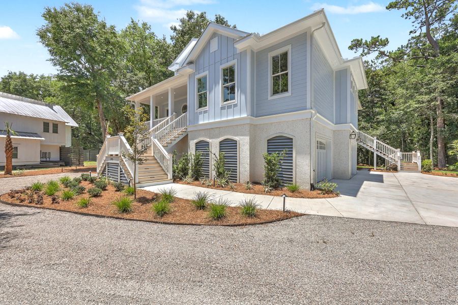 Front exterior of a new home in , Mount Pleasant, SC, highlighting curb appeal (Image 25). Front exterior of a new home in , Mount Pleasant, SC, highlighting curb appeal (Image 25).