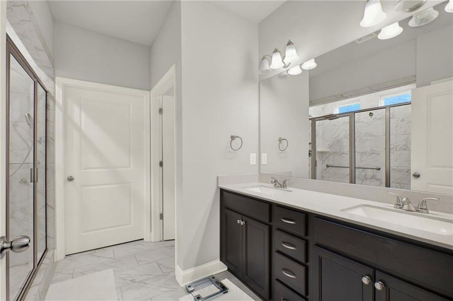 Furnished interior view inside a new home in , Flowery Branch (Image 32).