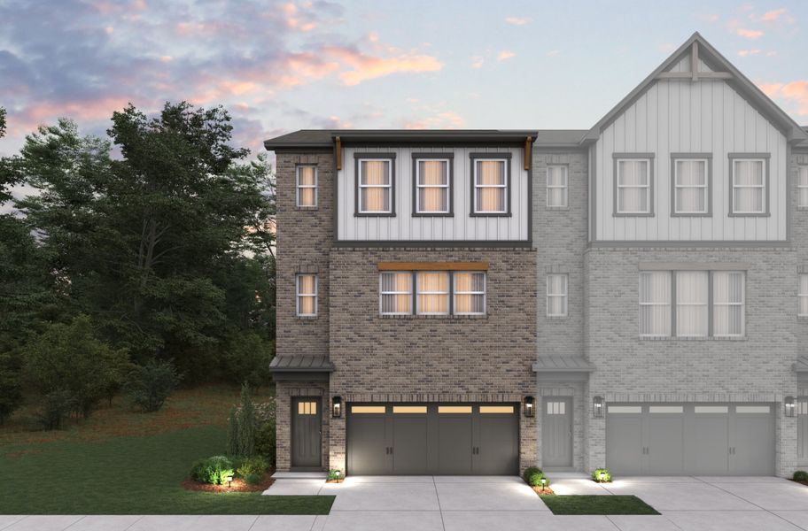 Representative exterior photo of a completed home built from the Brayton by Beazer Homes in Towne Village at Suwanee Dam, Sugar Hill, GA (Image 2).