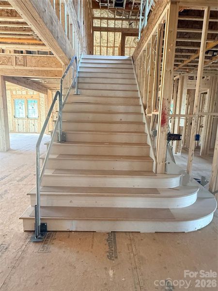6 foot wide custom staircase